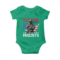 Veterans Against Fascists Baby Onesie Patriotic Soldier Vintage American Flag - Wonder Print Shop