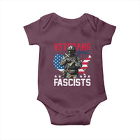 Veterans Against Fascists Baby Onesie Patriotic Soldier Vintage American Flag - Wonder Print Shop