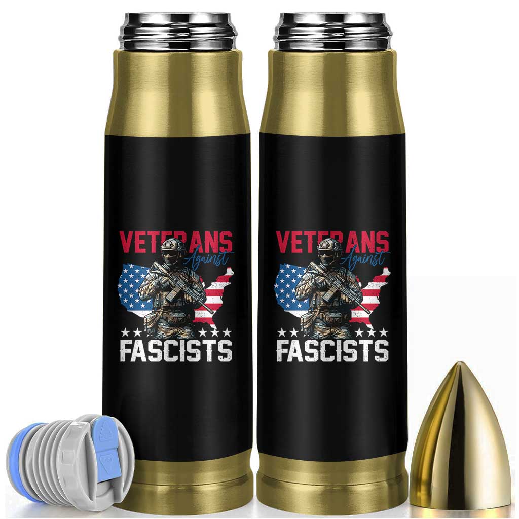 Veterans Against Fascists Bullet Tumbler Patriotic Soldier Vintage American Flag - Wonder Print Shop