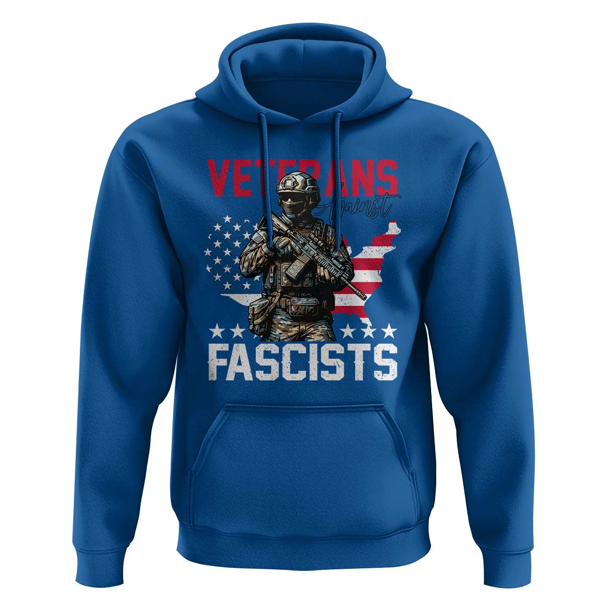 Veterans Against Fascists Hoodie Patriotic Soldier Vintage American Flag - Wonder Print Shop