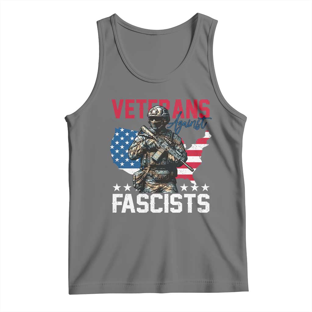 Veterans Against Fascists Tank Top Patriotic Soldier Vintage American Flag - Wonder Print Shop