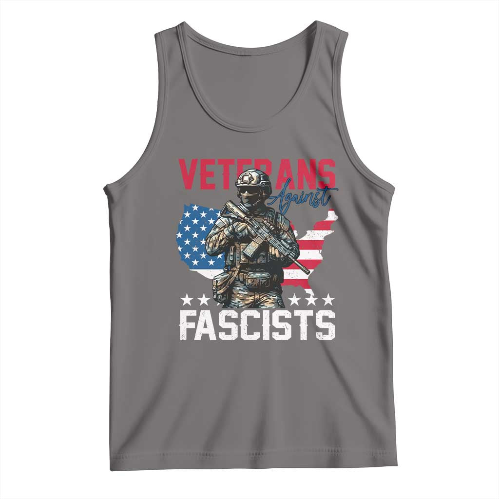 Veterans Against Fascists Tank Top Patriotic Soldier Vintage American Flag - Wonder Print Shop