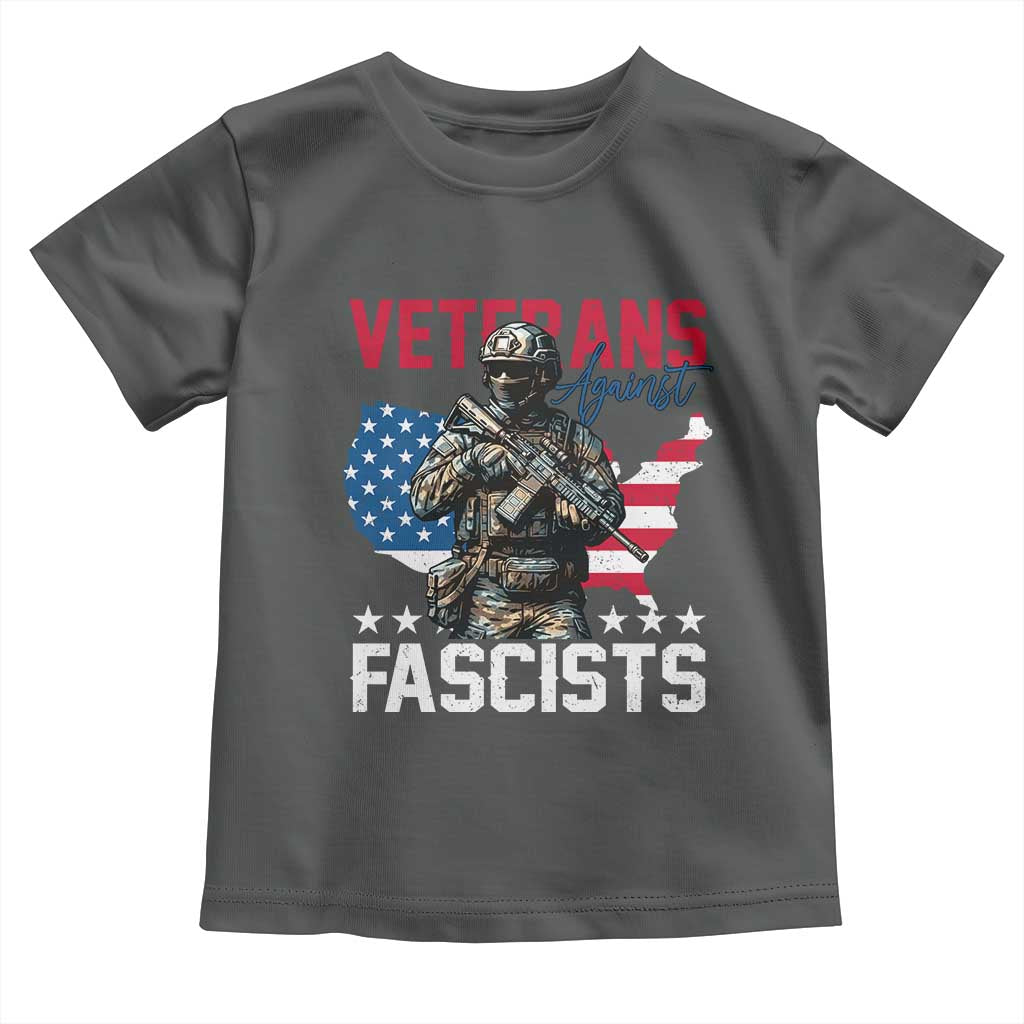 Veterans Against Fascists Toddler T Shirt Patriotic Soldier Vintage American Flag - Wonder Print Shop