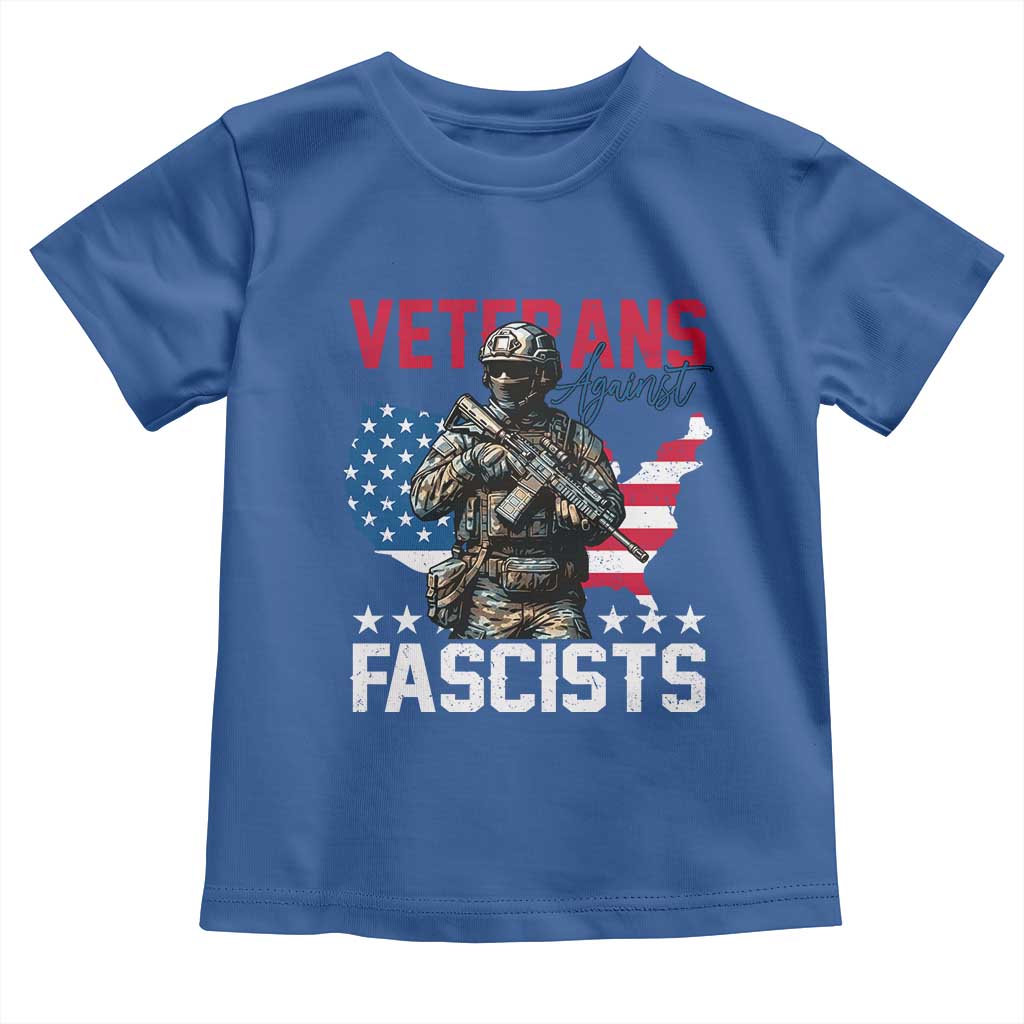 Veterans Against Fascists Toddler T Shirt Patriotic Soldier Vintage American Flag - Wonder Print Shop