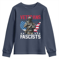 Veterans Against Fascists Youth Sweatshirt Patriotic Soldier Vintage American Flag - Wonder Print Shop