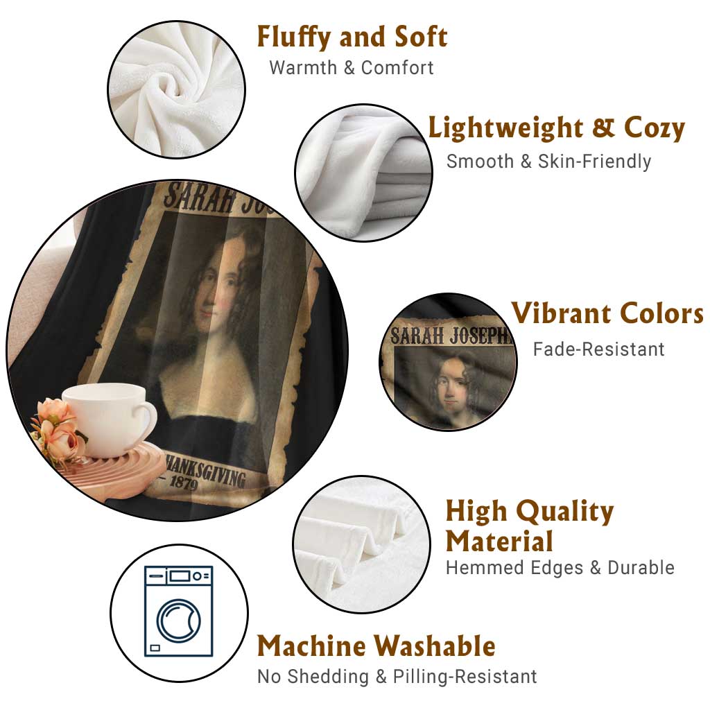 Sarah Josepha Hale Throw Blanket Mother Of Thanksgiving - Wonder Print Shop