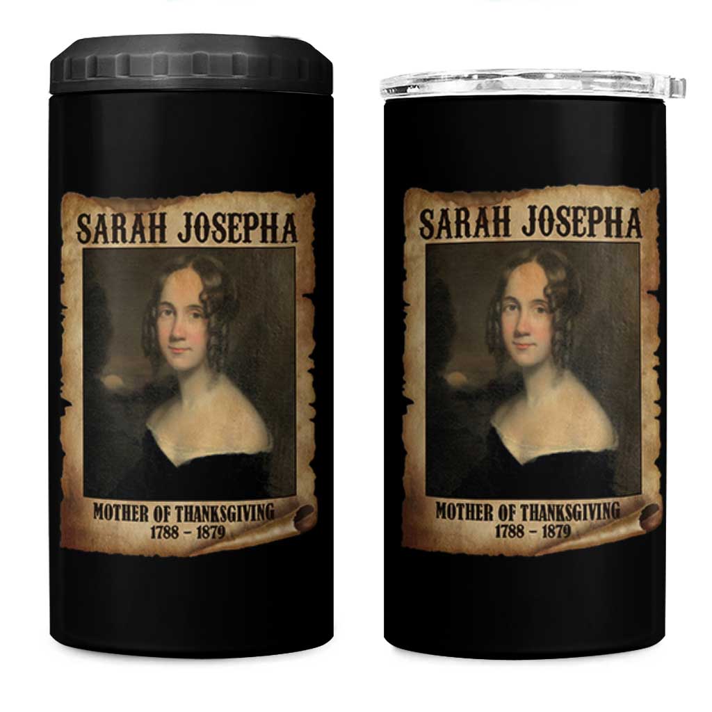 Sarah Josepha Hale 4 in 1 Can Cooler Tumbler Mother Of Thanksgiving - Wonder Print Shop