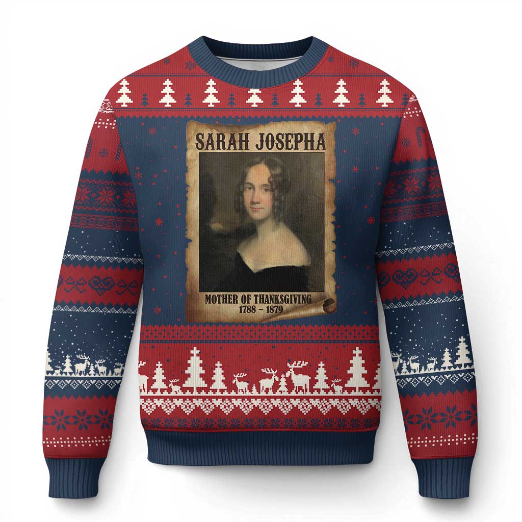 Sarah Josepha Hale Ugly Christmas Sweater Mother Of Thanksgiving - Wonder Print Shop
