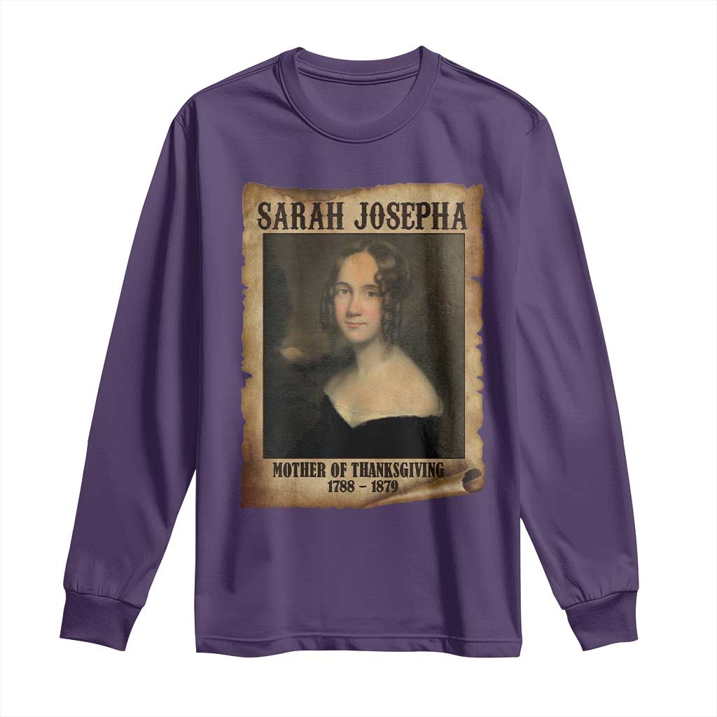 Sarah Josepha Hale Long Sleeve Shirt Mother Of Thanksgiving - Wonder Print Shop