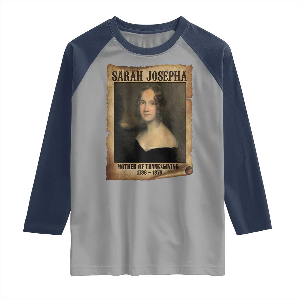 Sarah Josepha Hale Raglan Shirt Mother Of Thanksgiving - Wonder Print Shop