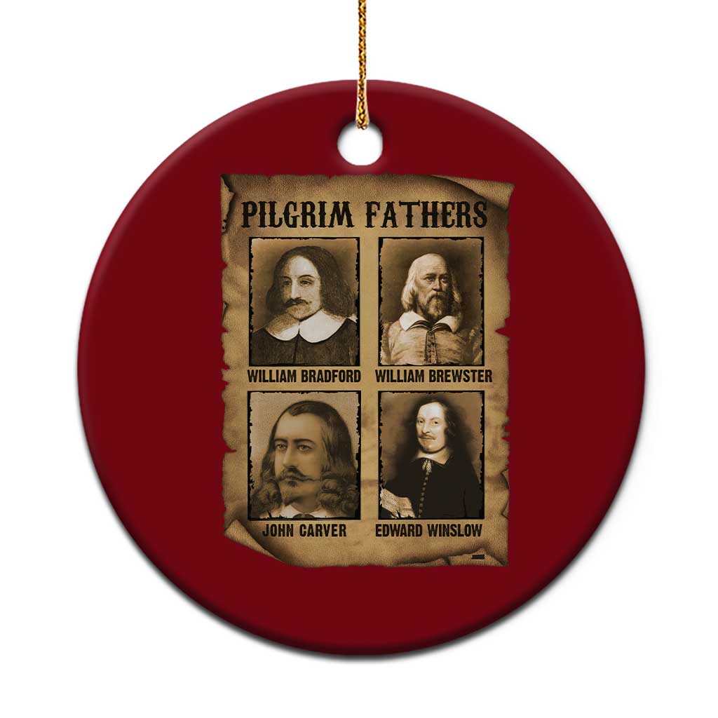 Thanksgiving Pilgrim Fathers Ceramic Ornament Plymouth Colony Massachusetts History - Wonder Print Shop