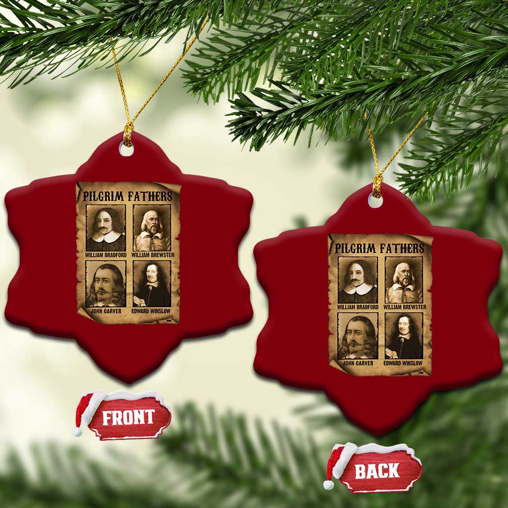 Thanksgiving Pilgrim Fathers Ceramic Ornament Plymouth Colony Massachusetts History - Wonder Print Shop