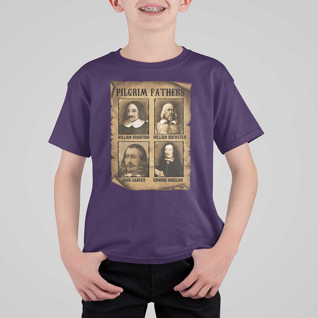 Thanksgiving Pilgrim Fathers T Shirt For Kid Plymouth Colony Massachusetts History - Wonder Print Shop