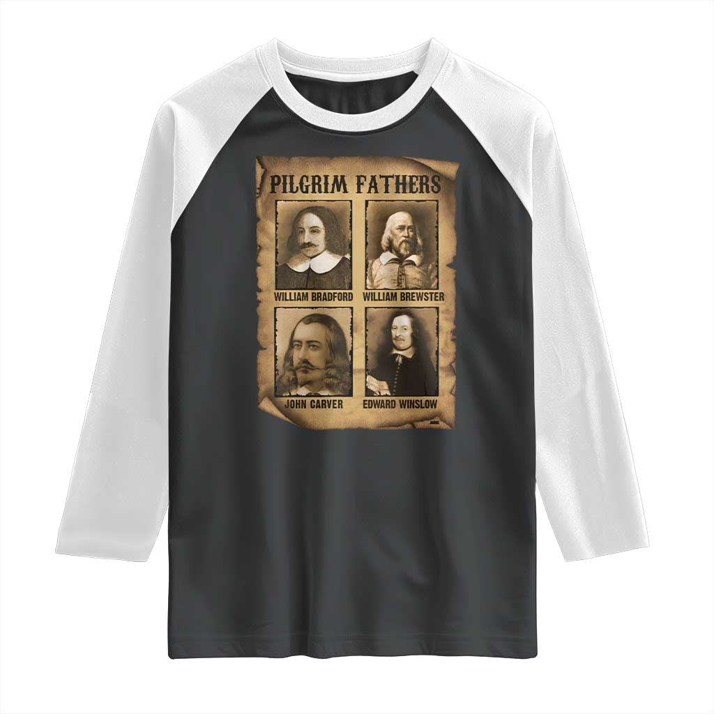 Thanksgiving Pilgrim Fathers Raglan Shirt Plymouth Colony Massachusetts History - Wonder Print Shop