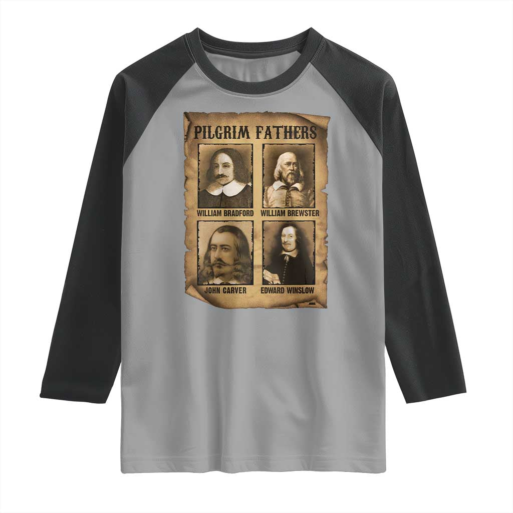 Thanksgiving Pilgrim Fathers Raglan Shirt Plymouth Colony Massachusetts History - Wonder Print Shop