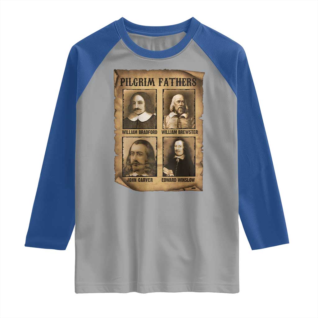 Thanksgiving Pilgrim Fathers Raglan Shirt Plymouth Colony Massachusetts History - Wonder Print Shop