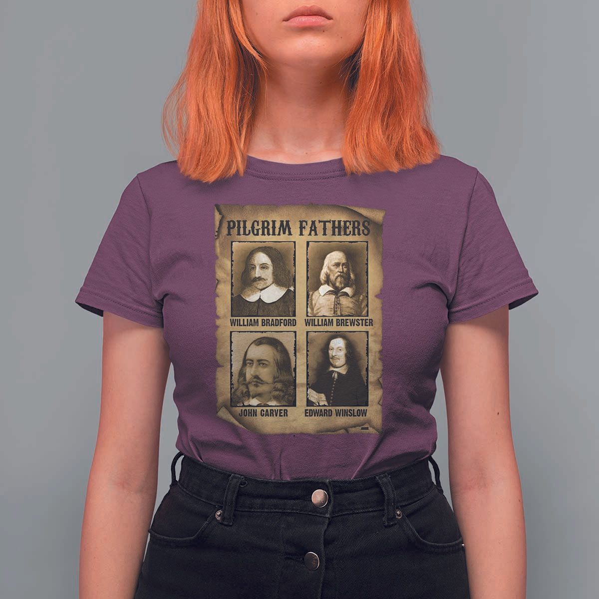 Thanksgiving Pilgrim Fathers T Shirt For Women Plymouth Colony Massachusetts History - Wonder Print Shop