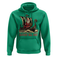 Funny Christmas Santa Viking Hoodie Sleigh All Day Xmas Pagan Norse Longship