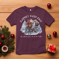 Funny Christmas Santa Viking T Shirt Sleipnir's Sleigh Rides Oh What Fun It Is To Ride - Wonder Print Shop