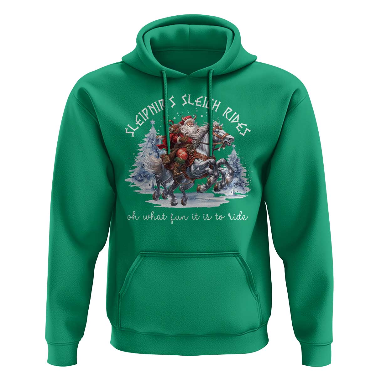 Funny Christmas Santa Viking Hoodie Sleipnir's Sleigh Rides Oh What Fun It Is To Ride