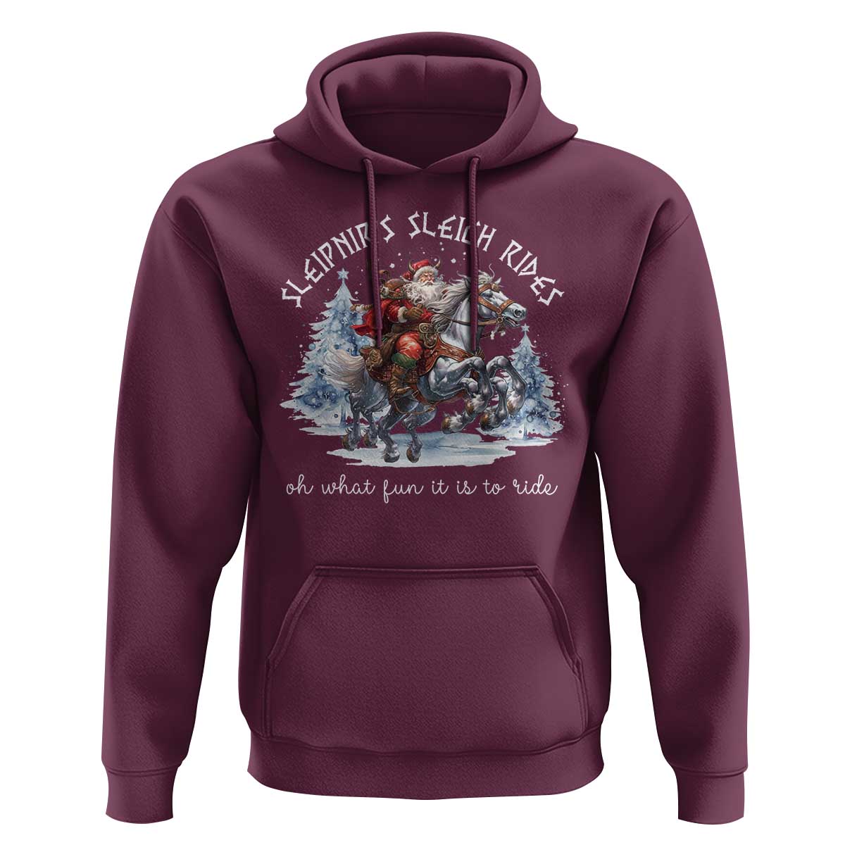 Funny Christmas Santa Viking Hoodie Sleipnir's Sleigh Rides Oh What Fun It Is To Ride