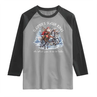Funny Christmas Santa Viking Raglan Shirt Sleipnir's Sleigh Rides Oh What Fun It Is To Ride - Wonder Print Shop