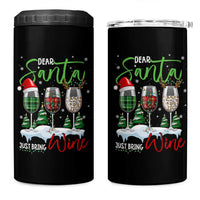 Funny Christmas Wine 4 in 1 Can Cooler Tumbler Dear Santa Just Bring Wine Winter Holiday - Wonder Print Shop