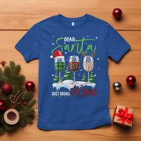 Funny Christmas Wine T Shirt Dear Santa Just Bring Wine Winter Holiday - Wonder Print Shop