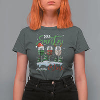 Funny Christmas Wine T Shirt For Women Dear Santa Just Bring Wine Winter Holiday - Wonder Print Shop