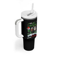 Funny Christmas Wine Tumbler With Handle Dear Santa Just Bring Wine Winter Holiday - Wonder Print Shop