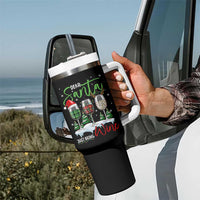 Funny Christmas Wine Tumbler With Handle Dear Santa Just Bring Wine Winter Holiday - Wonder Print Shop