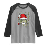 Funny Christmas Veteran Raglan Shirt Santa Hat Camo American Flag - Wonder Print Shop