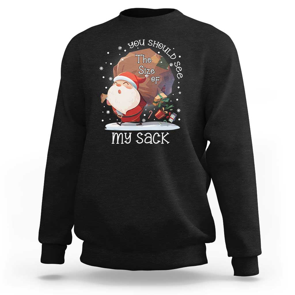 Funny Christmas Santa Sweatshirt You Should See The Size Of My Sack Presents - Wonder Print Shop