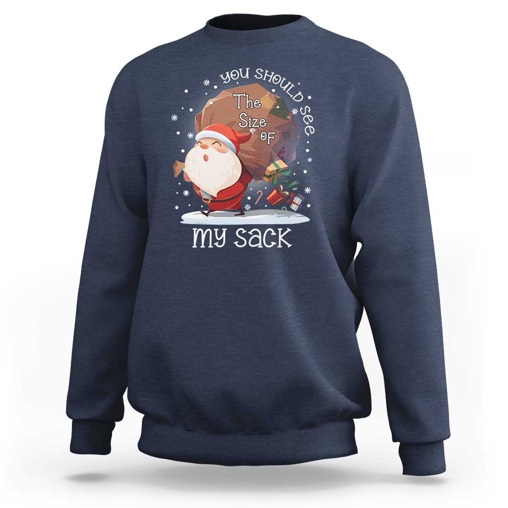 Funny Christmas Santa Sweatshirt You Should See The Size Of My Sack Presents - Wonder Print Shop