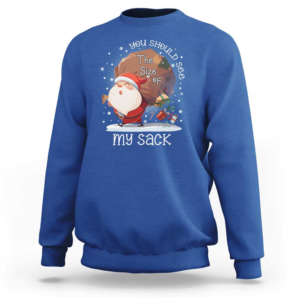 Funny Christmas Santa Sweatshirt You Should See The Size Of My Sack Presents - Wonder Print Shop