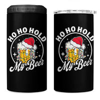 Funny Christmas Beers 4 in 1 Can Cooler Tumbler Ho Ho Hold My Beer Vintage Mug Santa Hat - Wonder Print Shop