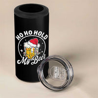 Funny Christmas Beers 4 in 1 Can Cooler Tumbler Ho Ho Hold My Beer Vintage Mug Santa Hat - Wonder Print Shop