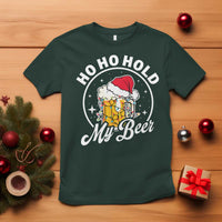 Funny Christmas Beers T Shirt Ho Ho Hold My Beer Vintage Mug Santa Hat - Wonder Print Shop