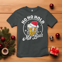 Funny Christmas Beers T Shirt Ho Ho Hold My Beer Vintage Mug Santa Hat - Wonder Print Shop