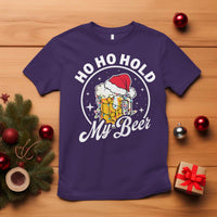 Funny Christmas Beers T Shirt Ho Ho Hold My Beer Vintage Mug Santa Hat - Wonder Print Shop