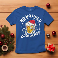 Funny Christmas Beers T Shirt Ho Ho Hold My Beer Vintage Mug Santa Hat - Wonder Print Shop