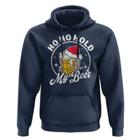 Funny Christmas Beers Hoodie Ho Ho Hold My Beer Vintage Mug Santa Hat