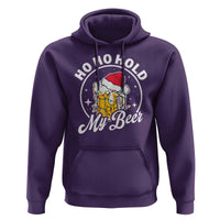 Funny Christmas Beers Hoodie Ho Ho Hold My Beer Vintage Mug Santa Hat