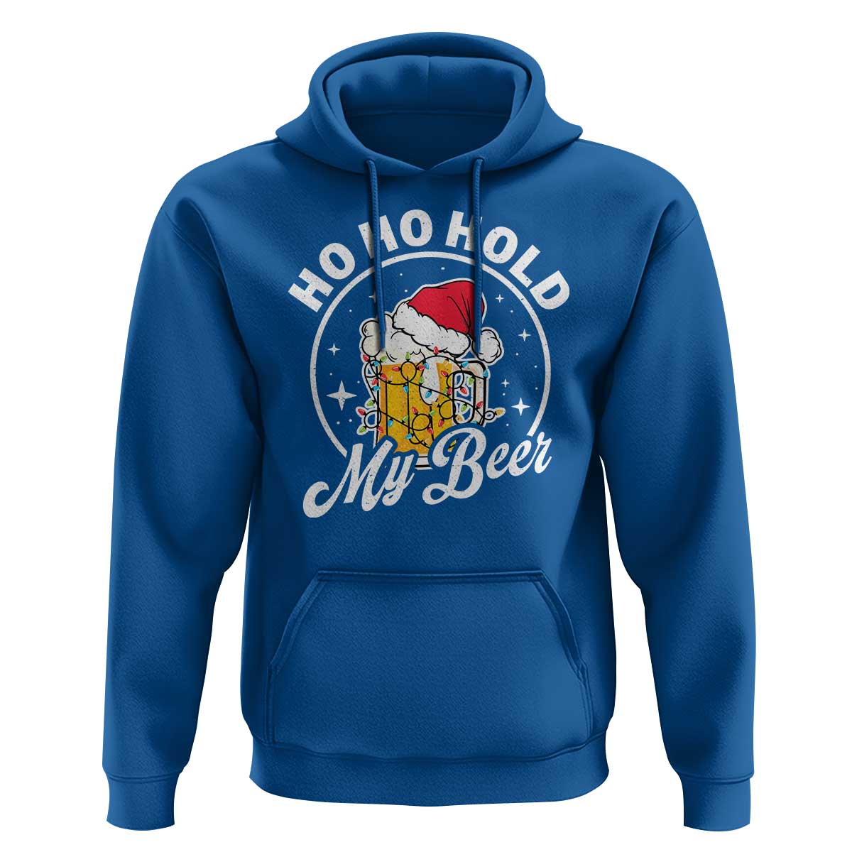 Funny Christmas Beers Hoodie Ho Ho Hold My Beer Vintage Mug Santa Hat