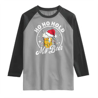 Funny Christmas Beers Raglan Shirt Ho Ho Hold My Beer Vintage Mug Santa Hat - Wonder Print Shop