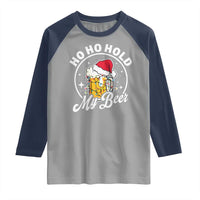 Funny Christmas Beers Raglan Shirt Ho Ho Hold My Beer Vintage Mug Santa Hat - Wonder Print Shop