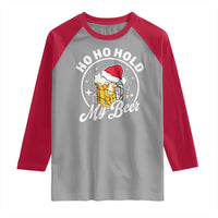 Funny Christmas Beers Raglan Shirt Ho Ho Hold My Beer Vintage Mug Santa Hat - Wonder Print Shop