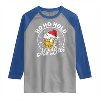 Funny Christmas Beers Raglan Shirt Ho Ho Hold My Beer Vintage Mug Santa Hat - Wonder Print Shop