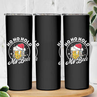 Funny Christmas Beers Skinny Tumbler Ho Ho Hold My Beer Vintage Mug Santa Hat - Wonder Print Shop