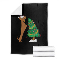 Funny Christmas Wiener Dog Throw Blanket Decorations Xmas Tree - Wonder Print Shop